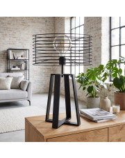Duża czarna lampa stołowa do salonu w stylu loft WOLOS LOFT