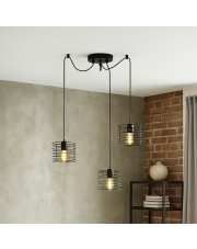 Czarna 3-punktowa lampa wisząca typu pająk ALAMOS L3