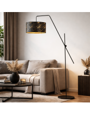 Regulowana lampa podłogowa do czytania BILBAO MARMUR w klasycznej czerni