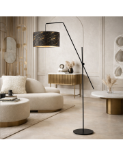 Regulowana lampa podłogowa do czytania BILBAO MARMUR w klasycznej czerni