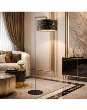 Designerska lampa stojąca do salonu z abażurem BOLIVIA MARMUR