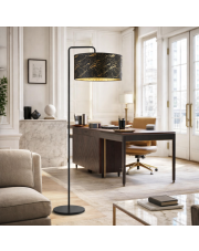 Designerska lampa stojąca do salonu z abażurem BOLIVIA MARMUR