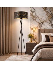 Lampa podłogowa trójnóg PARYŻ MARMUR lampa stojąca na trzech nogach czarna nowoczesna