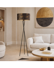 Lampa podłogowa trójnóg PARYŻ MARMUR lampa stojąca na trzech nogach czarna nowoczesna