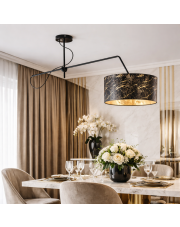 Nowoczesna lampa sufitowa z regulowanym ramieniem RIO MARMUR w klasyczne czerni