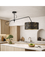 Nowoczesna lampa sufitowa z regulowanym ramieniem RIO MARMUR w klasyczne czerni