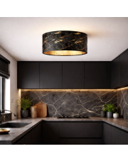 Czarna lampa sufitowa do kuchni w stylu glamour DUBAJ MARMUR fi - 40 cm