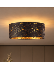 Plafon sufitowy w stylu glamour DUBAJ MARMUR fi - 50 cm z abażurem imitującym marmur ze złotą nicią