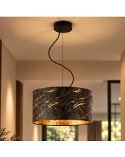 Lampa wisząca z materiałowym abażurem HAJFA MARMUR fi - 30 cm