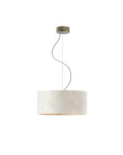 Regulowana lampa wisząca z marmurowym abażurem HAJFA MARMUR fi - 40 cm - kolor biały