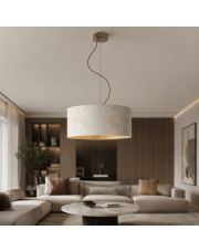 Biała lampa wisząca z abażurem a la marmur HAJFA MARMUR fi - 40 cm - kolor biały