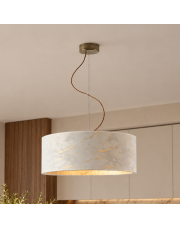 Biało-złota lampa wisząca nad stół z możliwością regulacji HAJFA MARMUR fi - 50 cm - kolor biały
