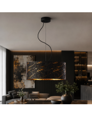Czarna lampa wisząca do salonu HAJFA MARMUR fi - 40 cm - kolor czarny