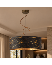 Designerska lampa wisząca z abażurem HAJFA MARMUR fi - 60 cm - kolor czarny