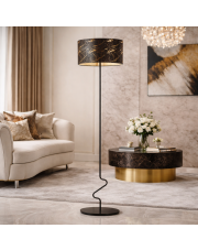 Lampa podłogowa w stylu glamour z marmurowym abażurem JERSEY MARMUR