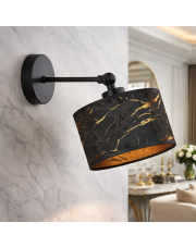 Regulowany kinkiet ścienny do czytania ze złotymi elementami TETE MARMUR 