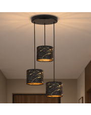 Lampa wisząca 3-punktowa czarna na przedpokój PUEBLO MARMUR