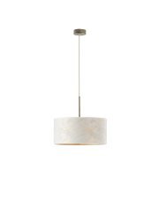 Regulowana lampa wisząca nad stół z abażurem SINTRA MARMUR fi - 40 cm - kolor biały