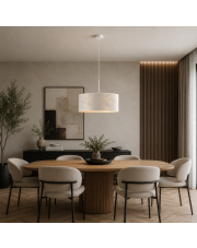 Elegancka lampa wisząca z abażurem do salonu  SINTRA MARMUR fi - 50 cm - kolor biały