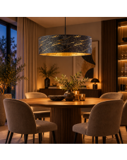 Geometryczna lampa wisząca do jadalni SINTRA MARMUR fi - 60 cm - kolor czarny