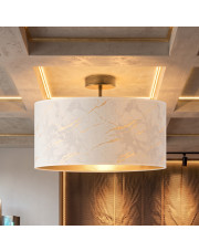 Złota lampa sufitowa do salonu WENECJA MARMUR fi - 40 cm - kolor biały