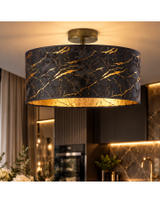 Czarna lampa sufitowa do kuchni nad wyspę w stylu glamour WENECJA MARMUR fi - 50 cm - kolor czarny
