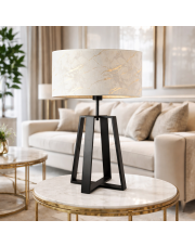 Designerska lampa stołowa z geometryczną ramą THOR MARMUR
