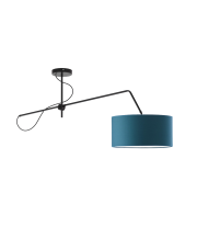 Czarna lampa sufitowa na wysięgniku z abażurem 40 cm RIO nowoczesna lampa kuchenna z regulowanym ramieniem