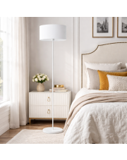 Biała lampa podłogowa do salonu WERONA skandynawska lampa stojąca