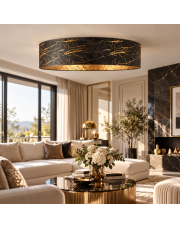 Czarna lampa sufitowa glamour z abażurem 80 cm do salonu MEDINA MARMUR fi - 100 cm