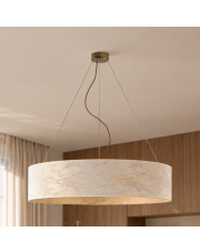 Duża nowoczesna lampa wisząca z abażurem 100 cm do salonu PORTO MARMUR fi - 100 cm - kolor biały