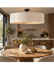 Elegancka lampa sufitowa do jadalni nad stół z abażurem GRENADA MARMUR fi - 80 cm - kolor biały