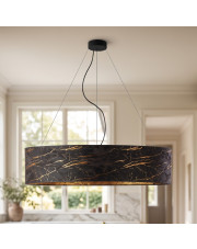 Czarna lampa wisząca z abażurem 80 cm 3-5xE27 do salonu i jadalni PORTO MARMUR fi - 100 cm - kolor czarny