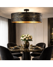 Czarna lampa sufitowa do jadalni nad stół GRENADA MARMUR fi - 80 cm - kolor czarny