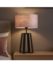 Elegancka lampa stołowa na czworonożnym stelażu THOR VELUR z abażurem w kolorze pudrowego różu