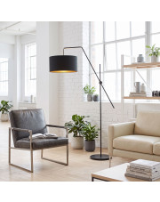 Elegancka lampa stojąca na wysięgniku do salonu BILBAO VELUR czarna lampa podłogowa LED