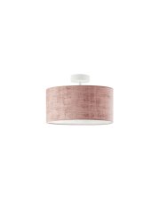 Plafon z welurowym kloszem w kolorze pudrowego różu WENECJA VELUR fi - 30 cm kolor różowy