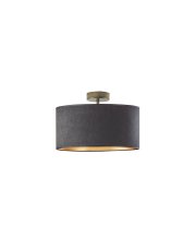 Czarno-złota lampa sufitowa glamour WENECJA VELUR fi - 30 cm kolor czarny ze złotym wnętrzem