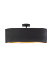 Lampa sufitowa do jadalni WENECJA VELUR fi - 60 cm kolor czarny ze złotym wnętrzem
