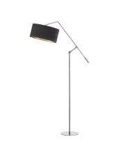 Czarna lampa stojąca z wysięgnikiem LIBERIA VELUR