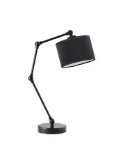 Czarna lampka biurkowa z możliwością regulacji kąta padania światła ASMARA VELUR