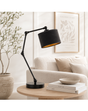Czarna lampa biurkowa regulowana ASMARA VELUR