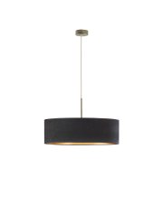 Stylowa lampa wisząca do salonu SINTRA VELUR fi - 60 cm kolor czarny ze złotym wnętrzem