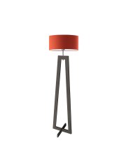Nowoczesna lampa podłogowa do sypialni BALI na drewnianej podstawie
