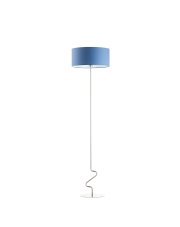 Lampa podłogowa do pokoju chłopca JERSEY z niebieskim abażurem