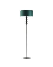 Oryginalna lampa podłogowa z ozdobnym stelażem czarne kule BERMUDY
