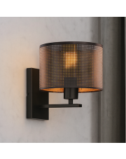 Czarny kinkiet ścienny do sypialni ELVORA AŻUR z designerskim kloszem