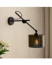 Czarny kinkiet z regulowanym ramieniem do czytania HAMILTON AŻUR