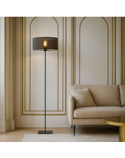 Mała lampa stojąca do czytania w salonie z abażurem MEKSYK AŻUR