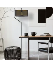 Elegancka lampa stojąca do salonu TESALLIA AŻUR z oryginalnym abażurem w siateczkę